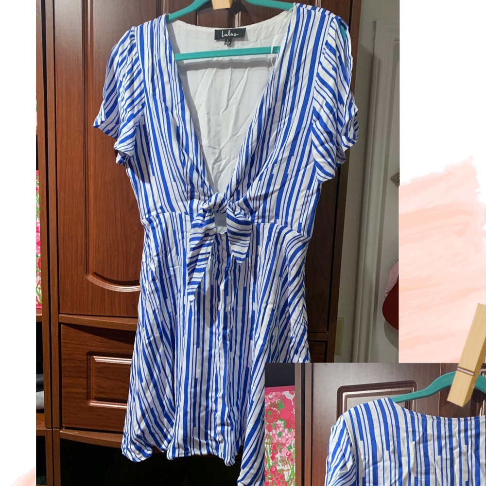 Lulus Blue Tie-front Dress